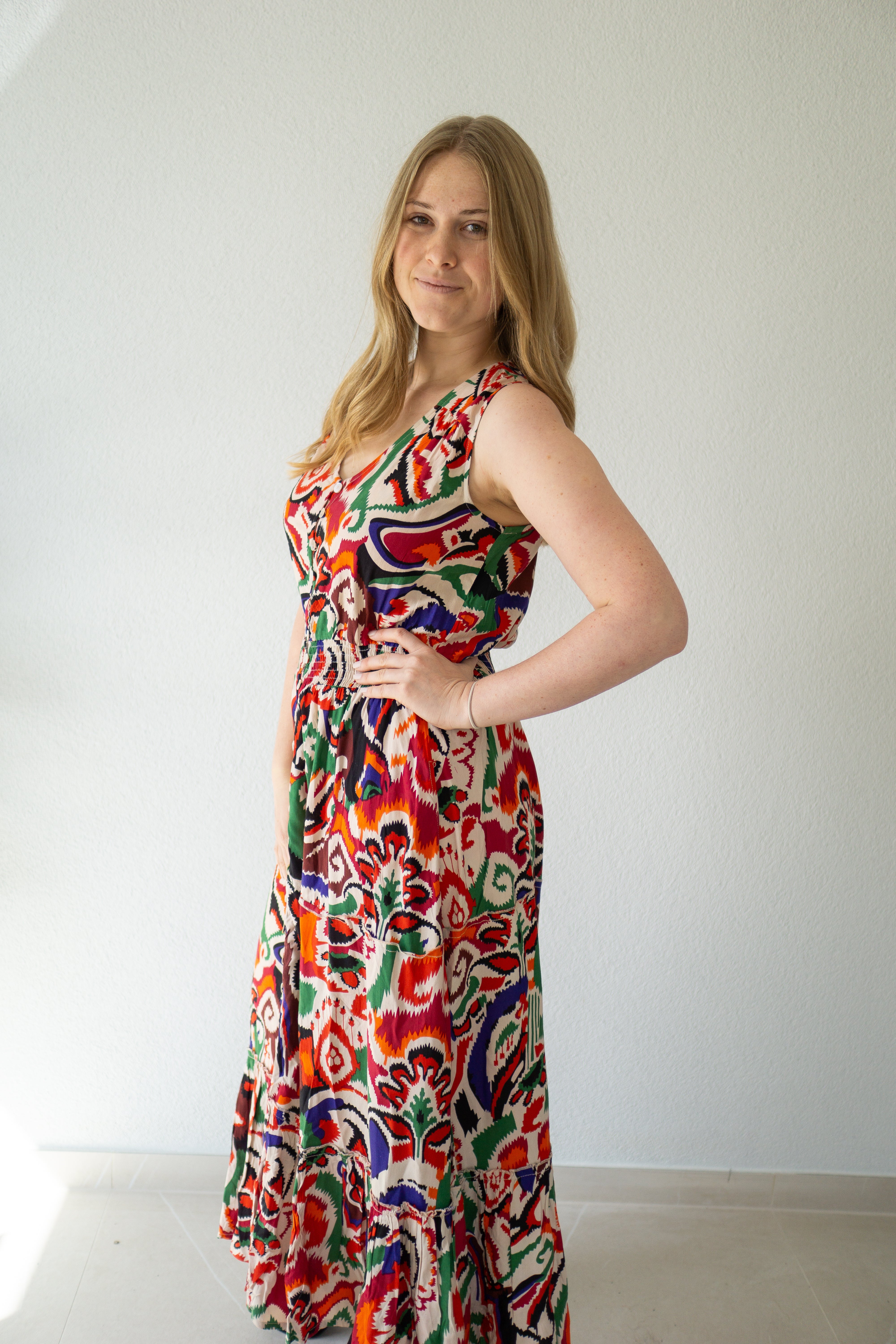 Lebendiges Fiesta Maxikleid